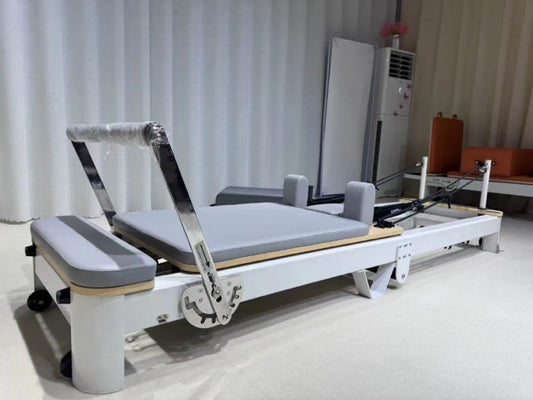 White Aluminium Foldable Pilates Reformer