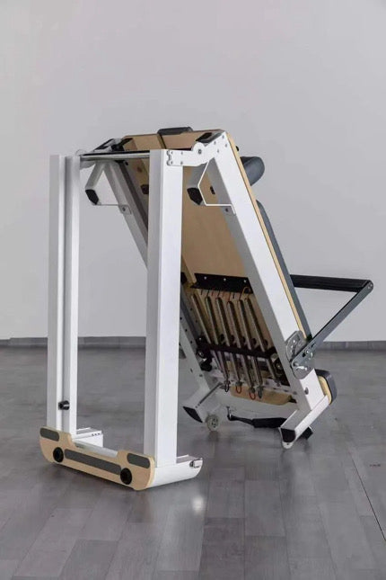 White Aluminium Foldable Pilates Reformer